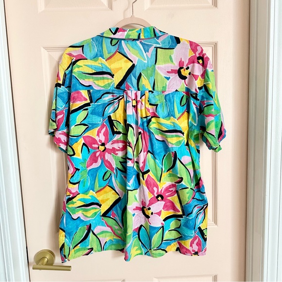 Colorful floral BE basic essentials button up - Picture 4 of 4
